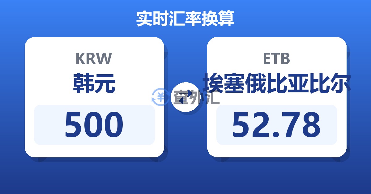 500韩元兑埃塞俄比亚比尔
