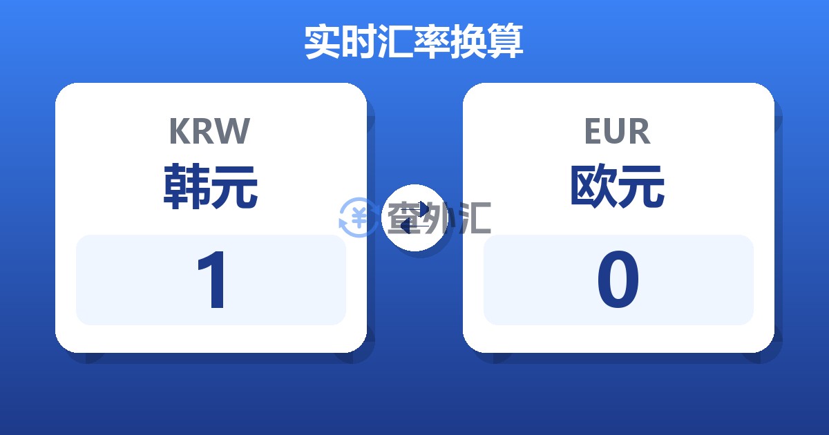1韩元兑欧元