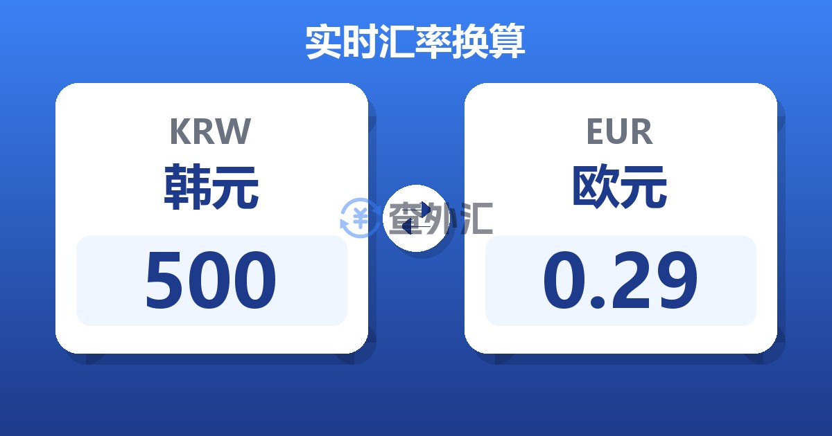 500韩元兑欧元