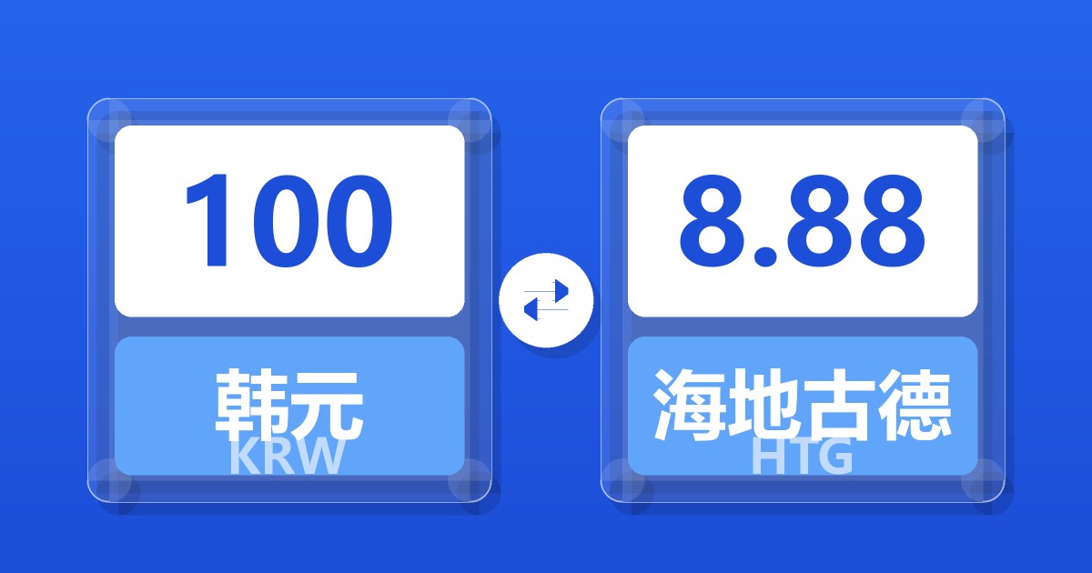 100韩元兑海地古德