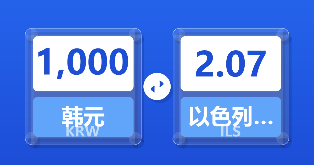 1,000韩元兑以色列新谢克尔