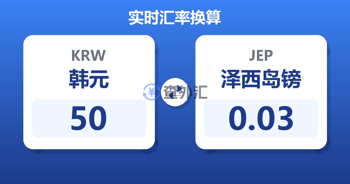 50韩元兑泽西岛镑