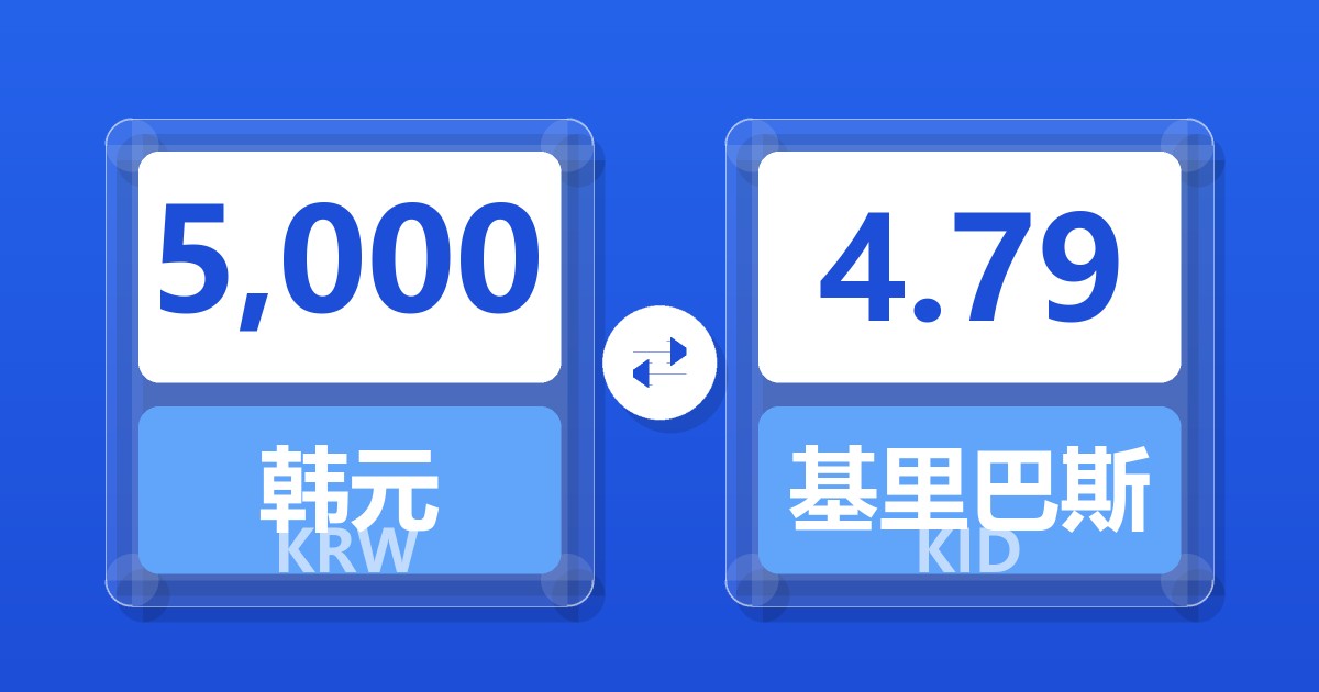 5,000韩元兑基里巴斯元