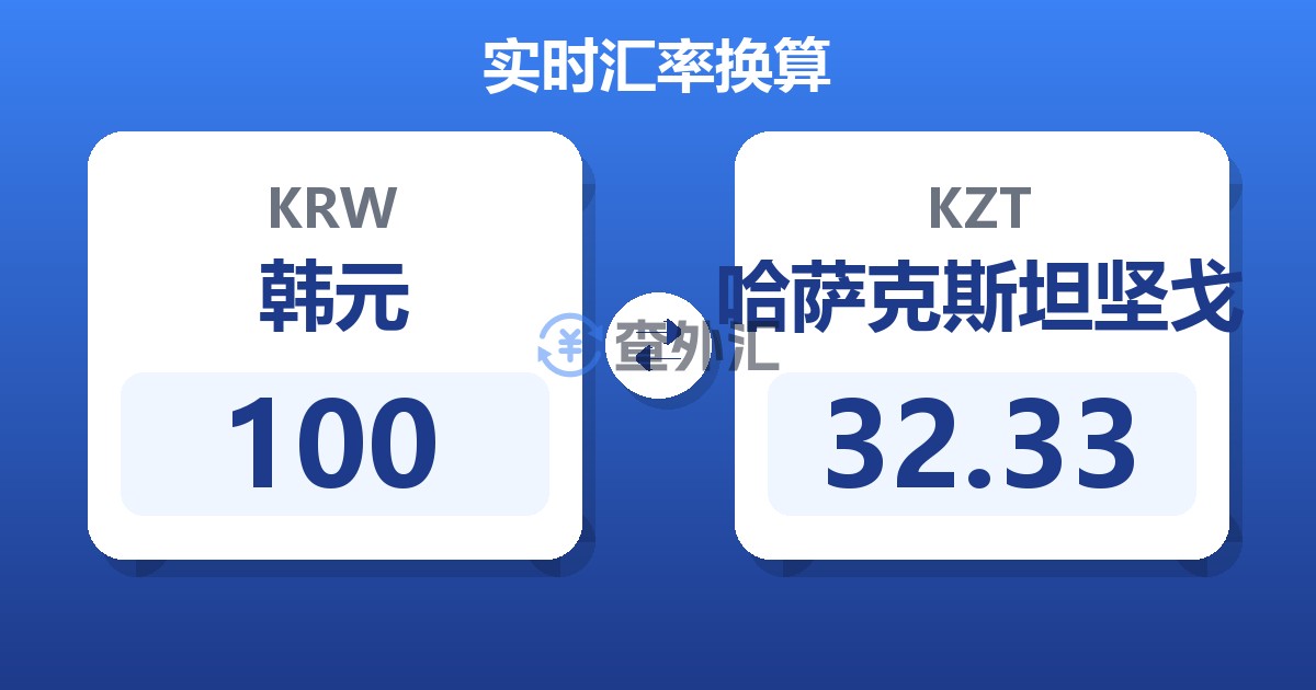 100韩元兑哈萨克斯坦坚戈