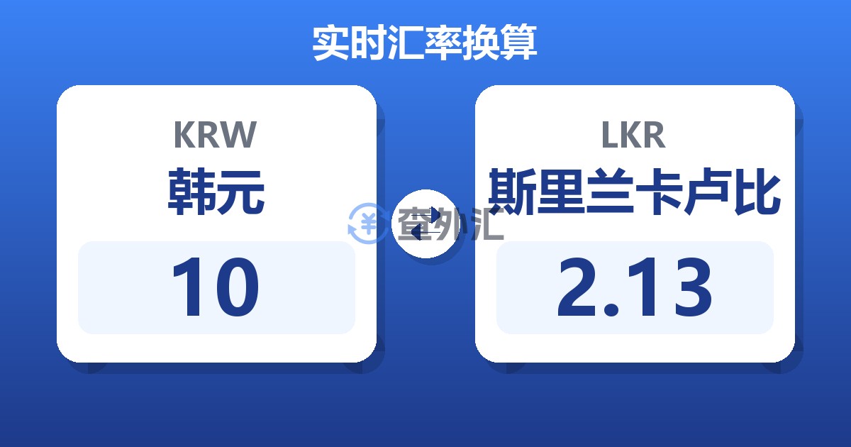 10韩元兑斯里兰卡卢比