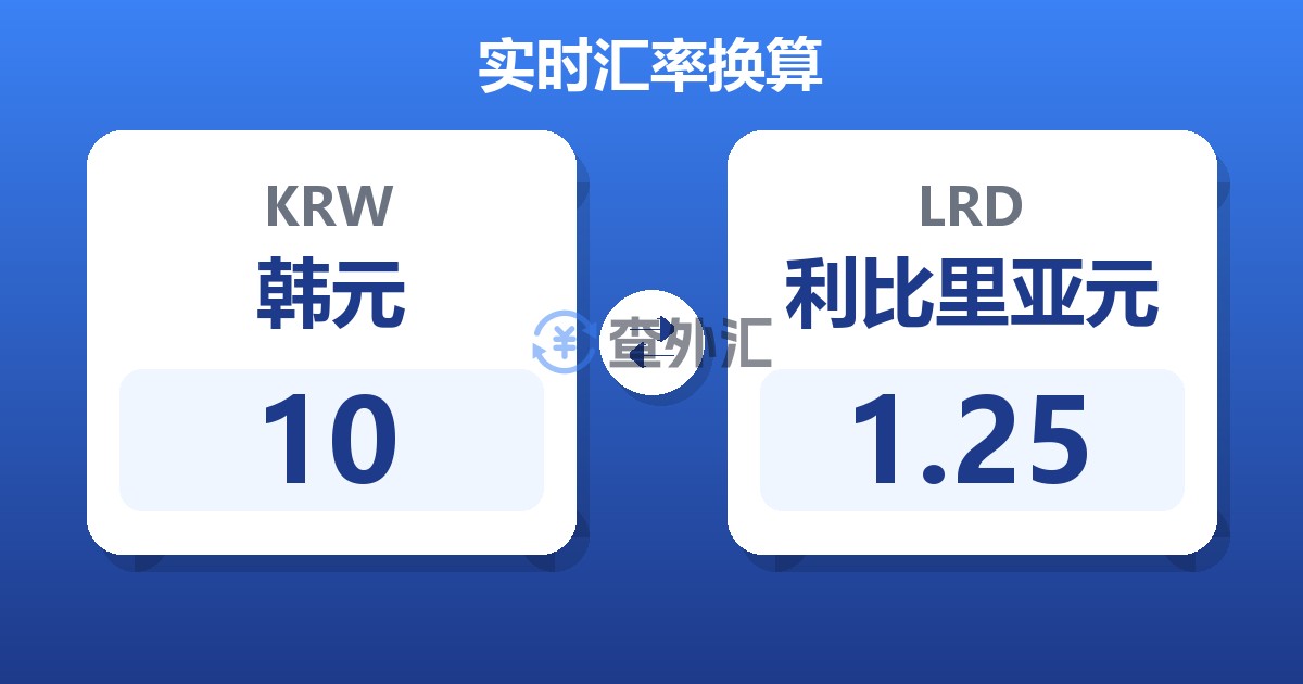 10韩元兑利比里亚元