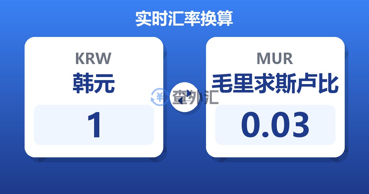 1韩元兑毛里求斯卢比