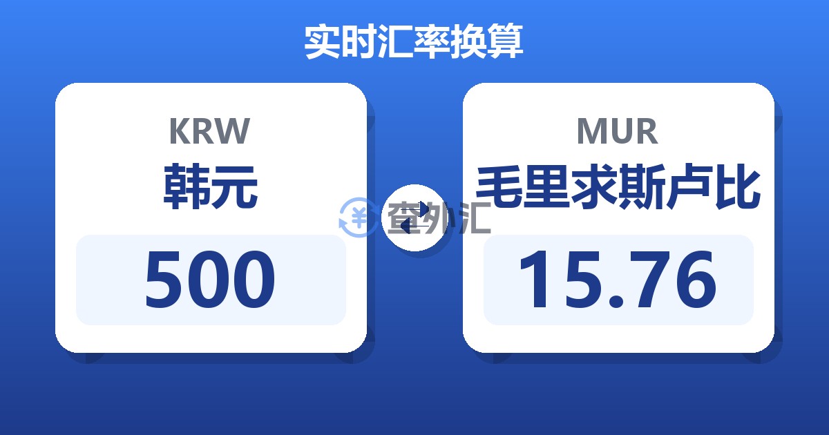 500韩元兑毛里求斯卢比