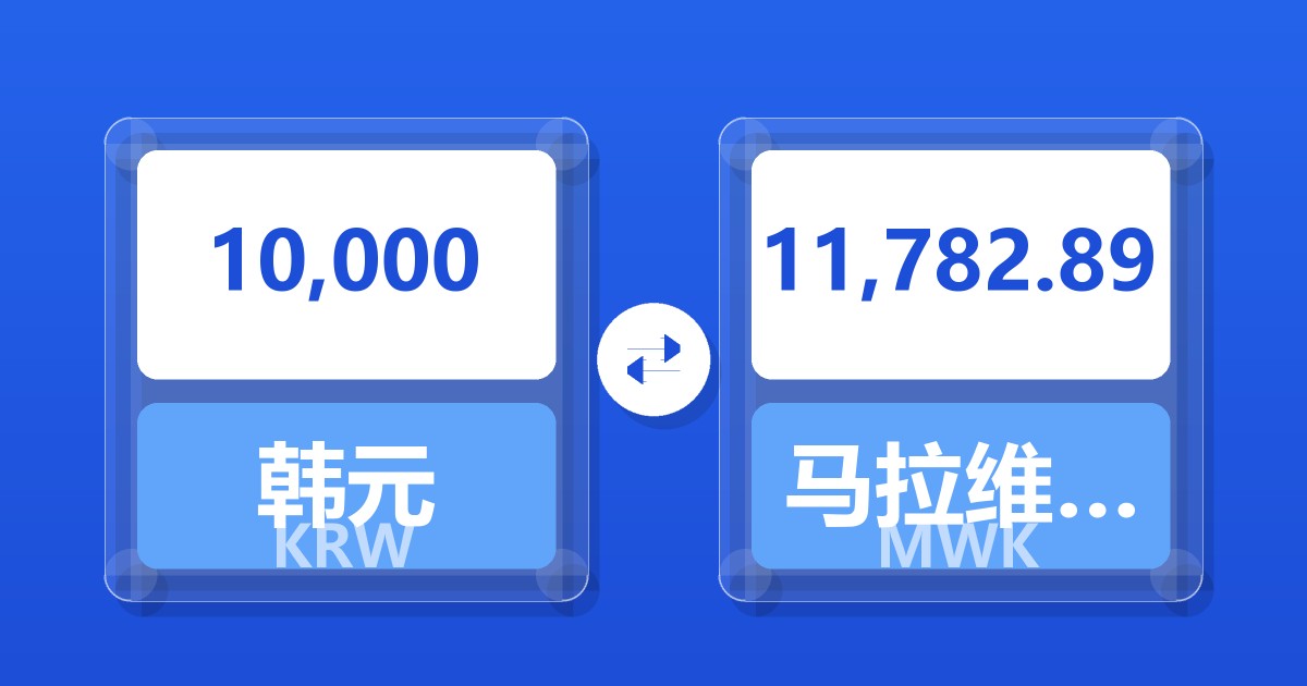 10,000韩元兑马拉维克瓦查