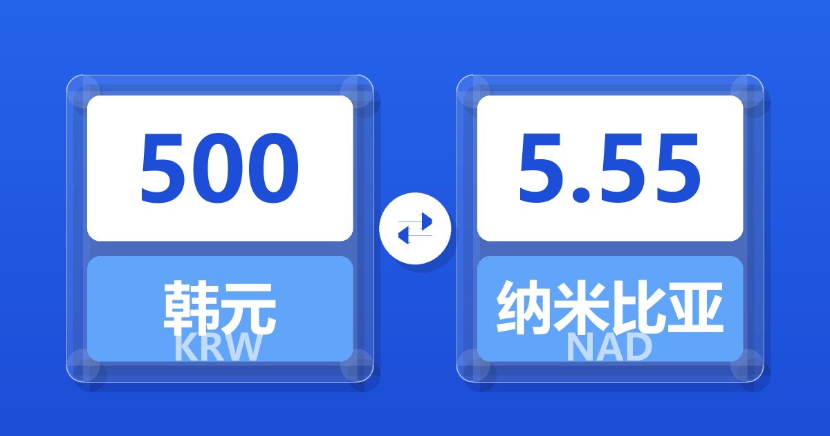 500韩元兑纳米比亚元