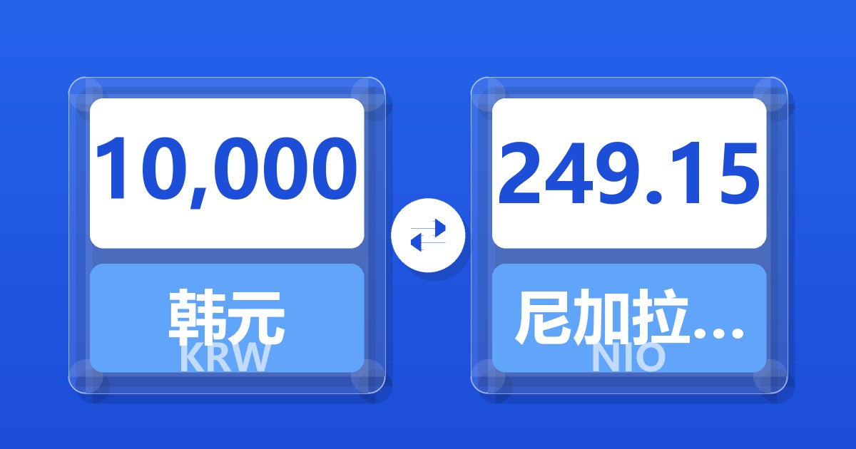 10,000韩元兑尼加拉瓜科多巴