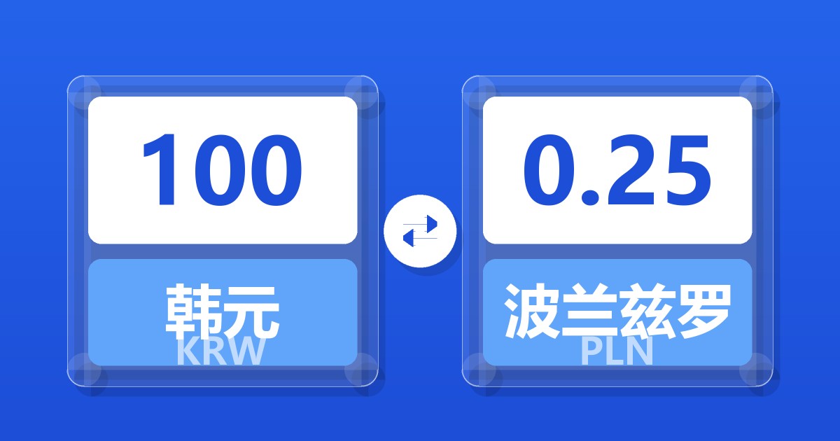 100韩元兑波兰兹罗提