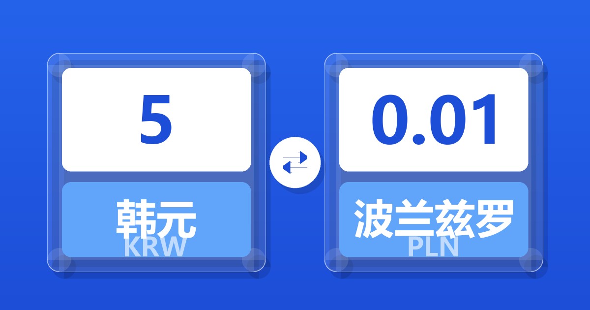 5韩元兑波兰兹罗提