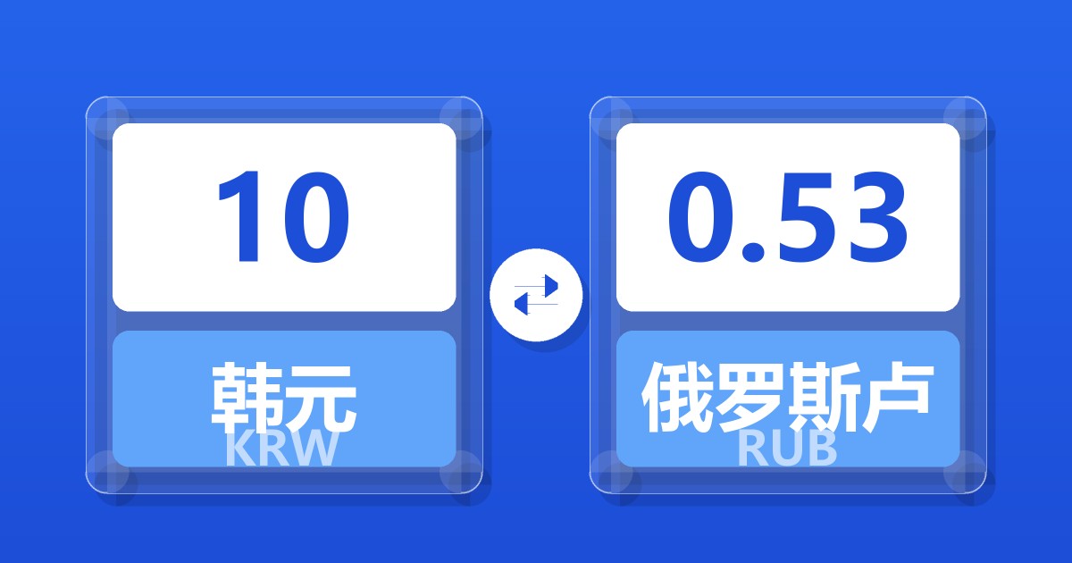 10韩元兑俄罗斯卢布