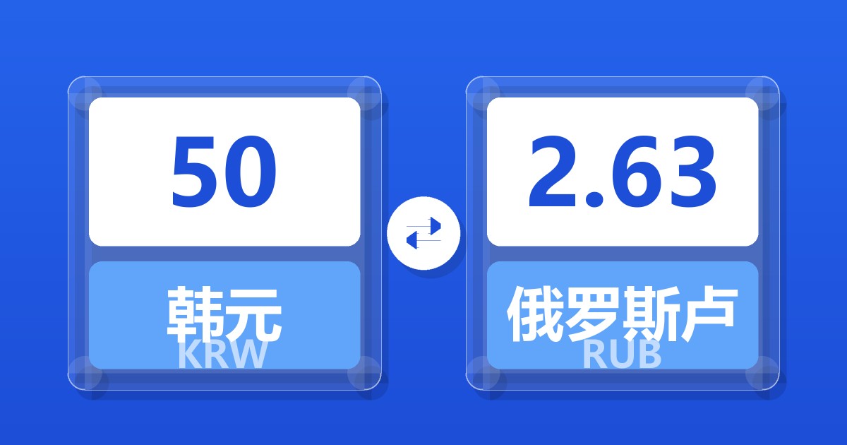 50韩元兑俄罗斯卢布