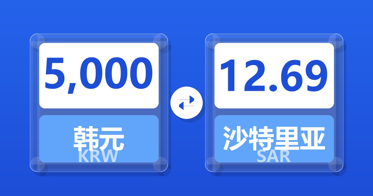 5,000韩元兑沙特里亚尔