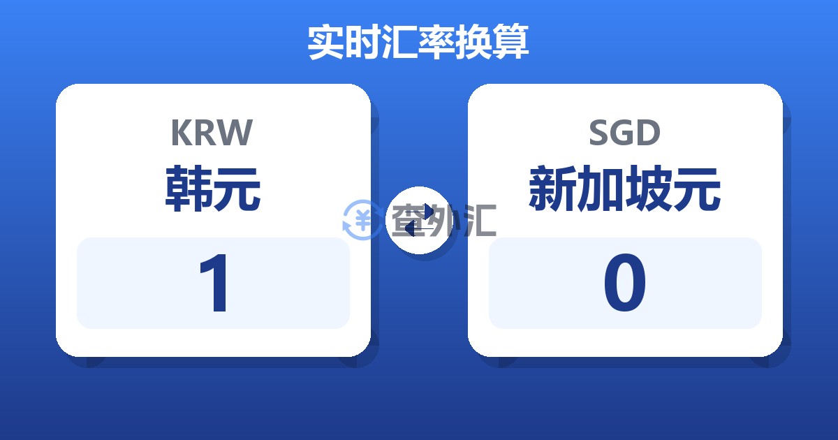 1韩元兑新加坡元