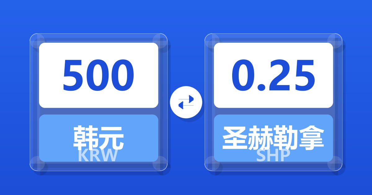 500韩元兑圣赫勒拿镑