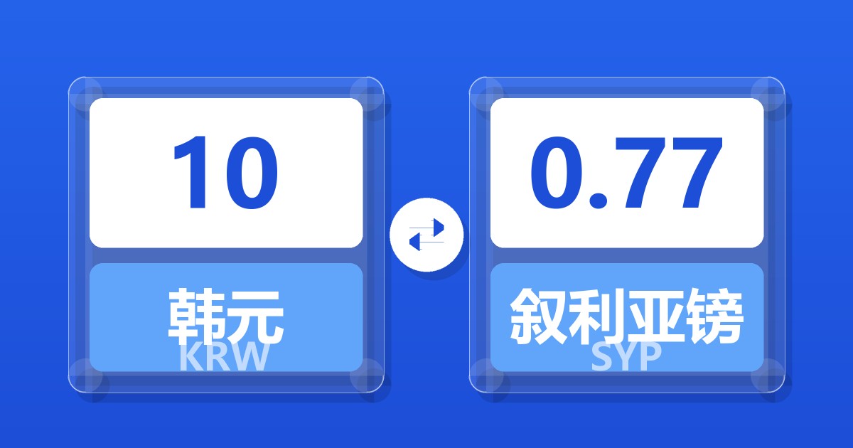 10韩元兑叙利亚镑