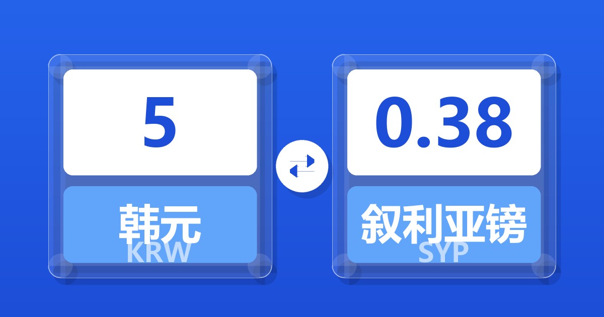 5韩元兑叙利亚镑