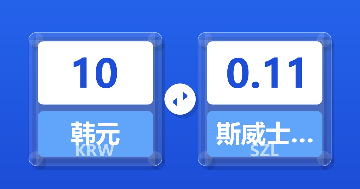 10韩元兑斯威士兰里兰吉尼