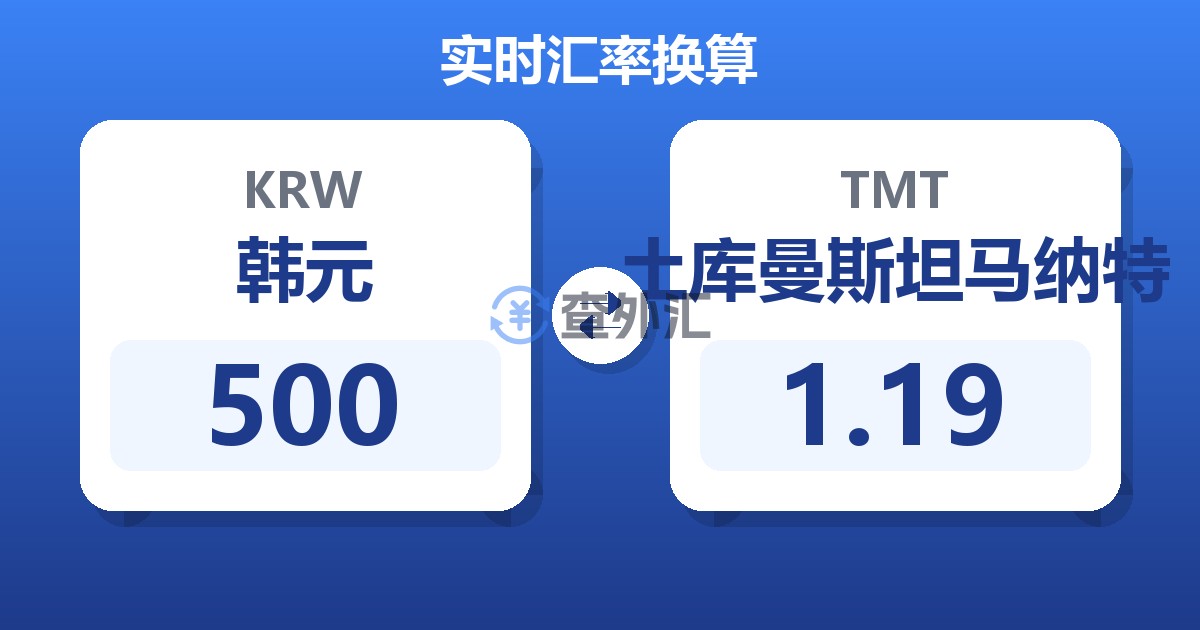 500韩元兑土库曼斯坦马纳特