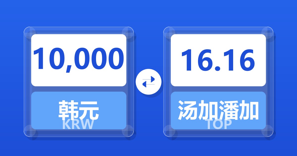 10,000韩元兑汤加潘加