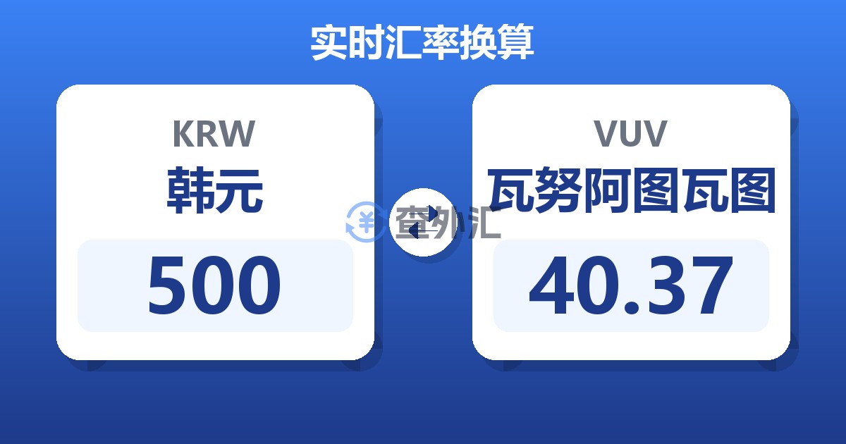 500韩元兑瓦努阿图瓦图