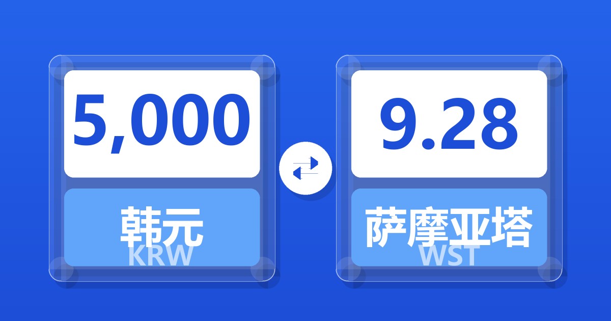 5,000韩元兑萨摩亚塔拉