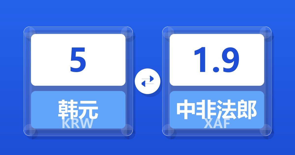 5韩元兑中非法郎