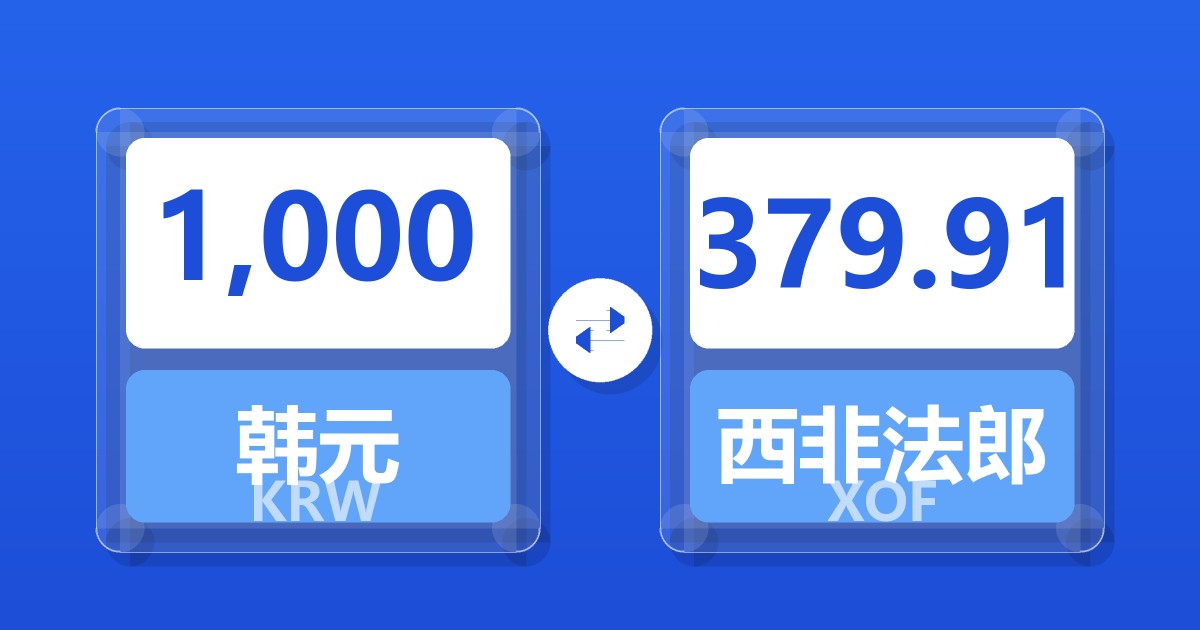 1,000韩元兑西非法郎