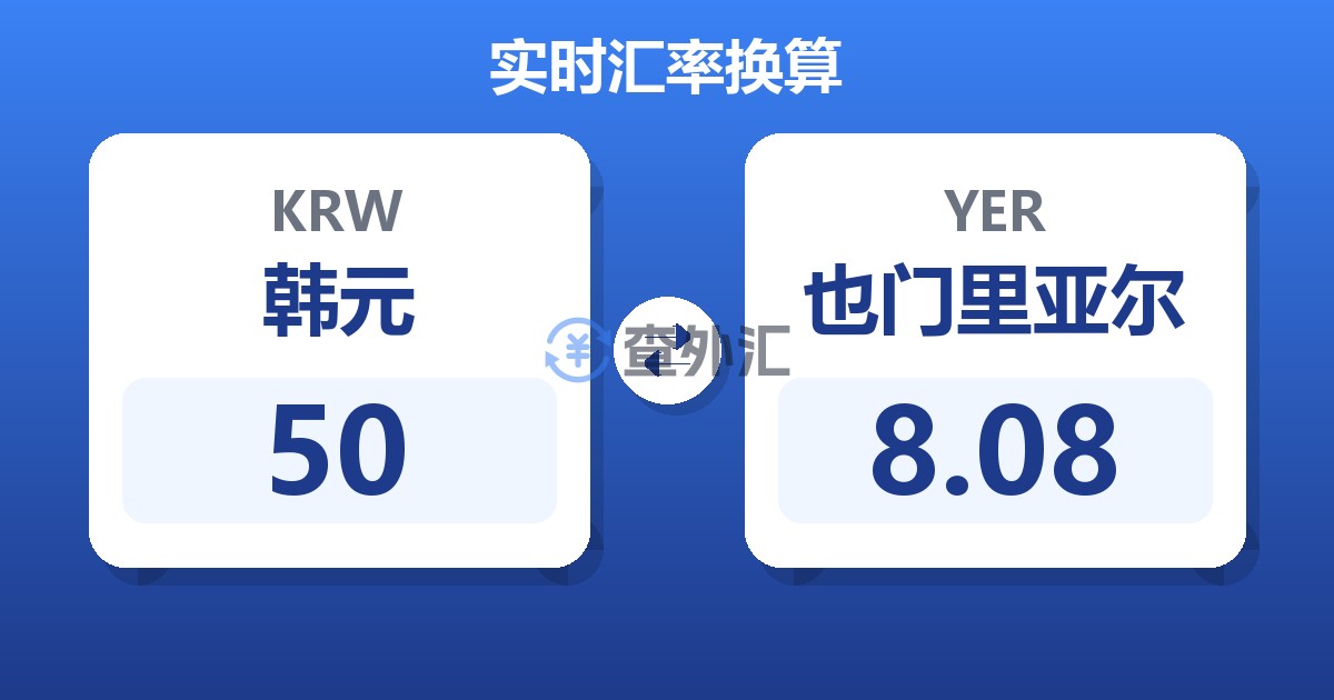 50韩元兑也门里亚尔