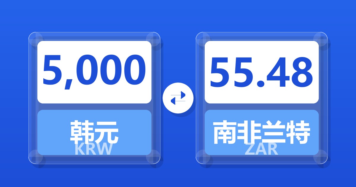 5,000韩元兑南非兰特