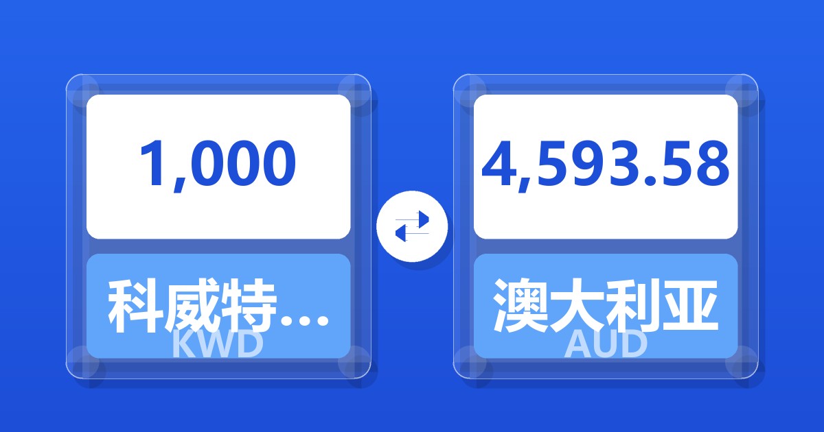 1,000科威特第纳尔兑澳大利亚元