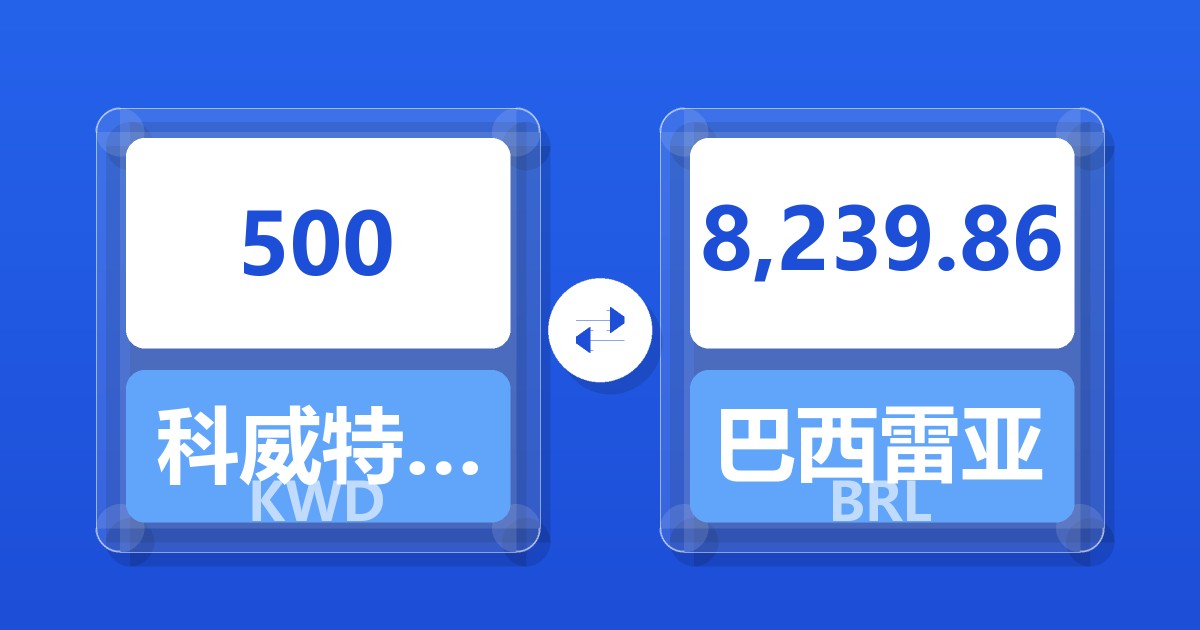 500科威特第纳尔兑巴西雷亚尔