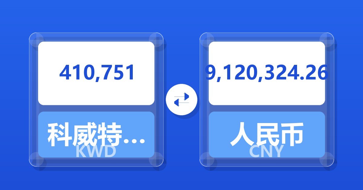 410,751科威特第纳尔兑人民币