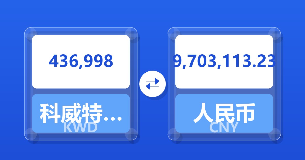 436,998科威特第纳尔兑人民币