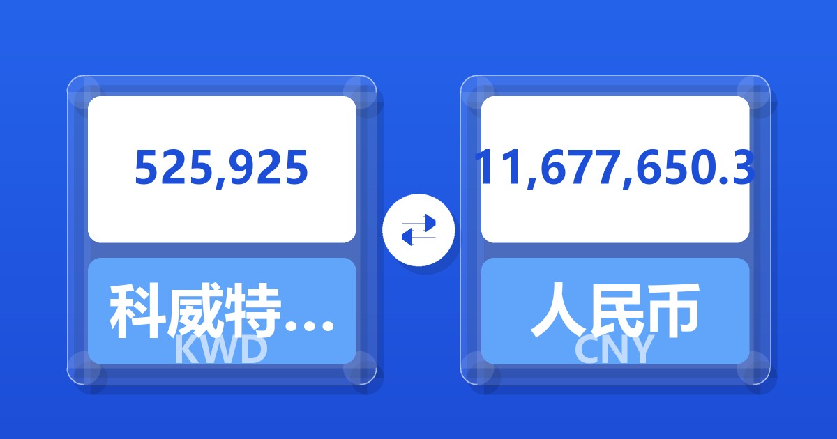 525,925科威特第纳尔兑人民币