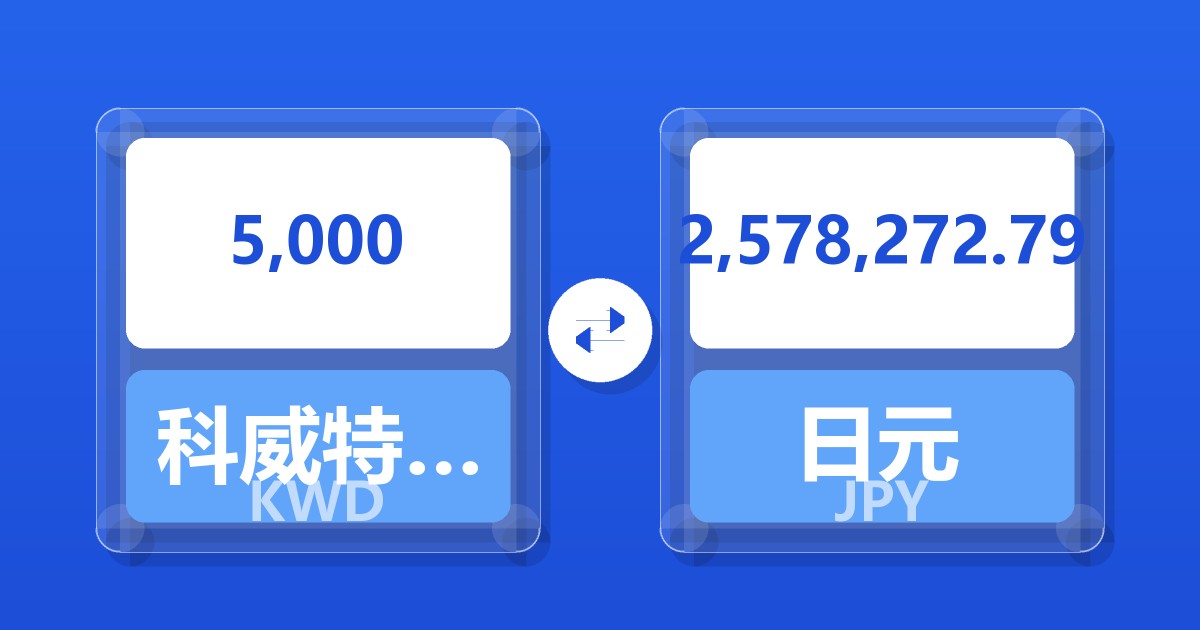 5,000科威特第纳尔兑日元