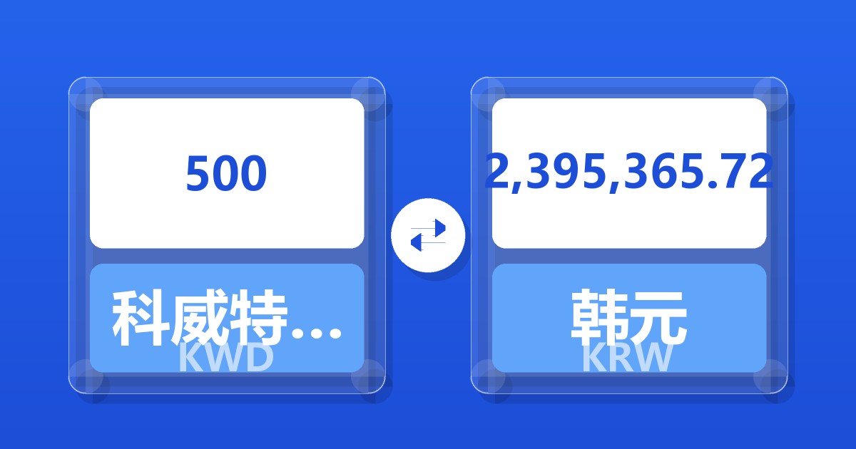 500科威特第纳尔兑韩元