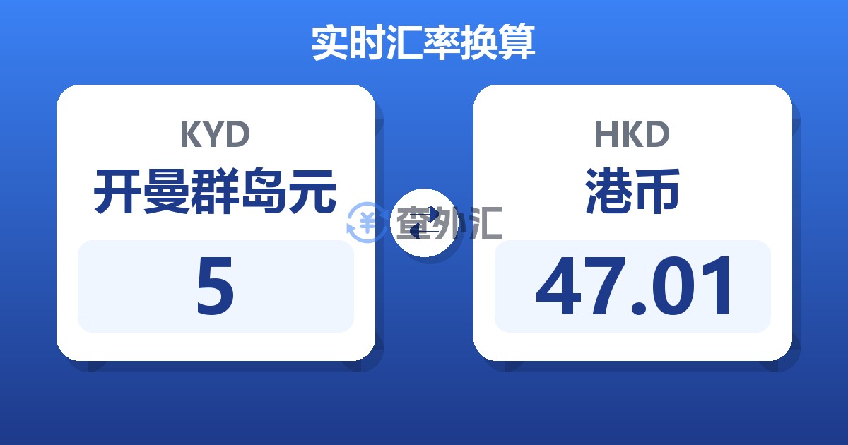 5开曼群岛元兑港币