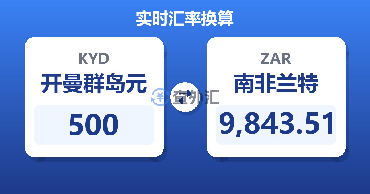 500开曼群岛元兑南非兰特