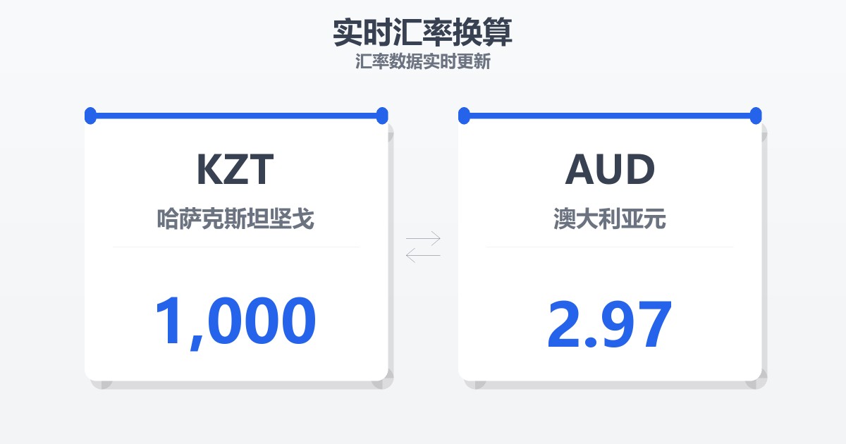 1,000哈萨克斯坦坚戈兑澳大利亚元