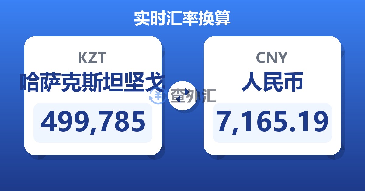 499,785哈萨克斯坦坚戈兑人民币