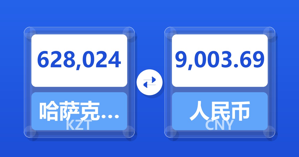 628,024哈萨克斯坦坚戈兑人民币