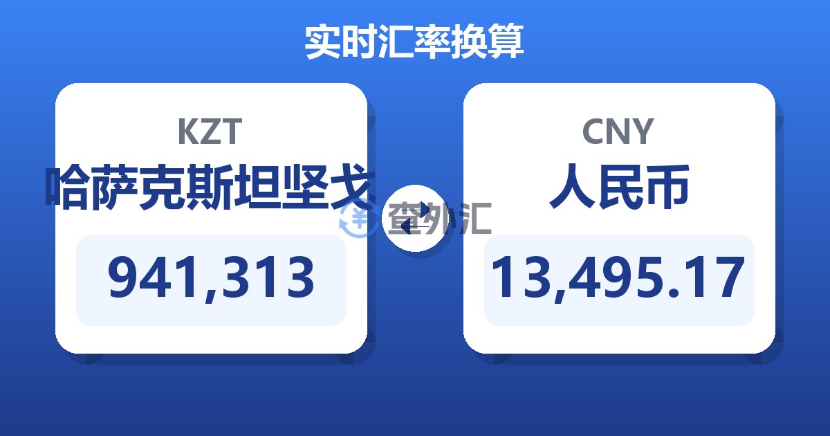 941,313哈萨克斯坦坚戈兑人民币