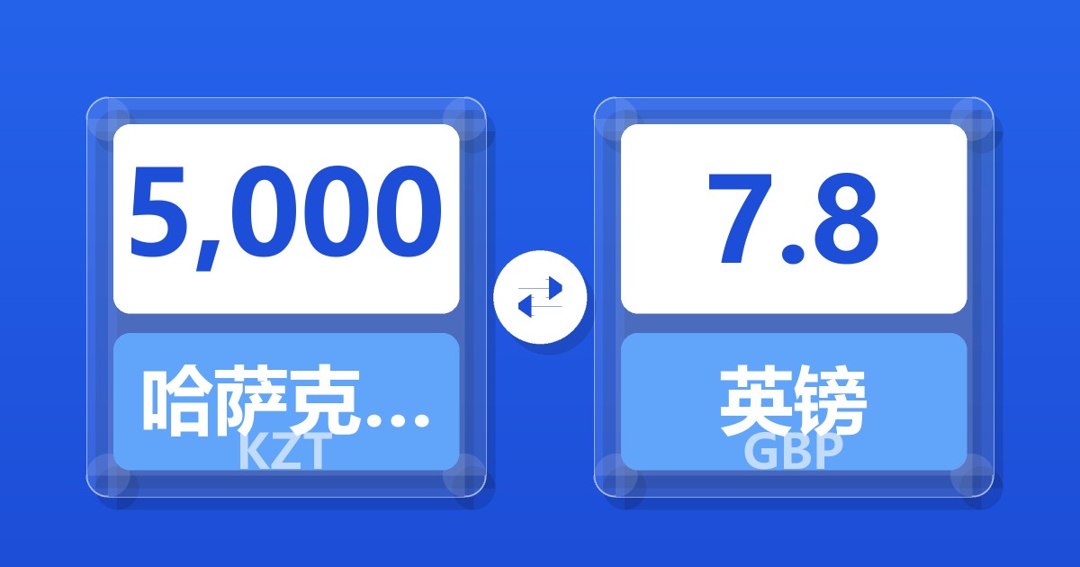 5,000哈萨克斯坦坚戈兑英镑