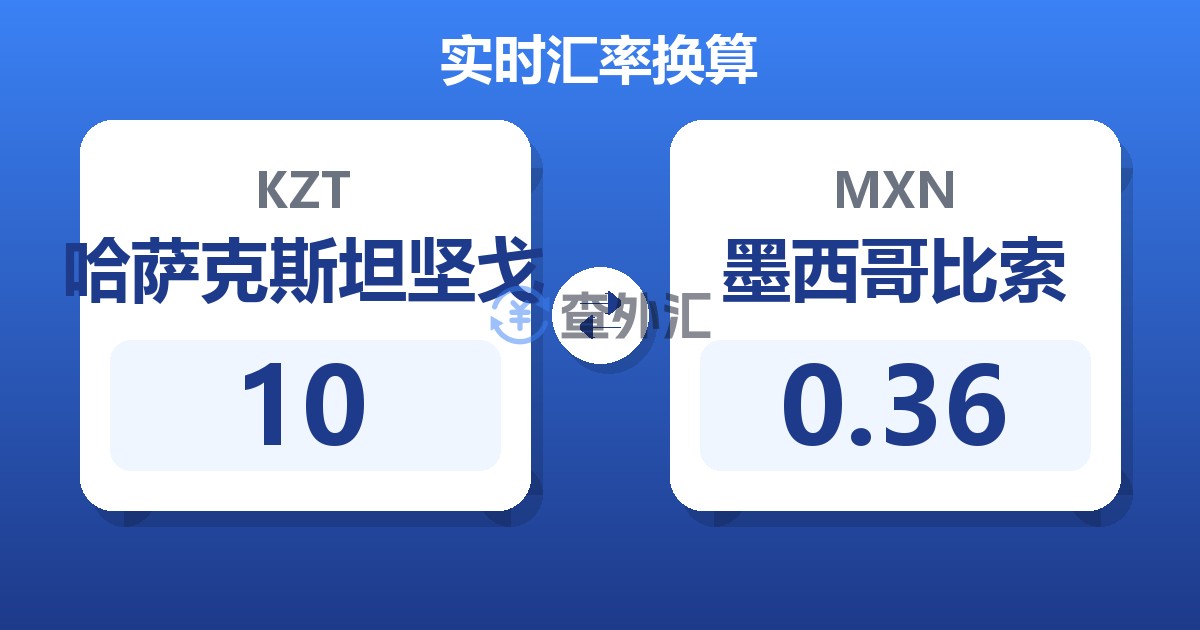 10哈萨克斯坦坚戈兑墨西哥比索