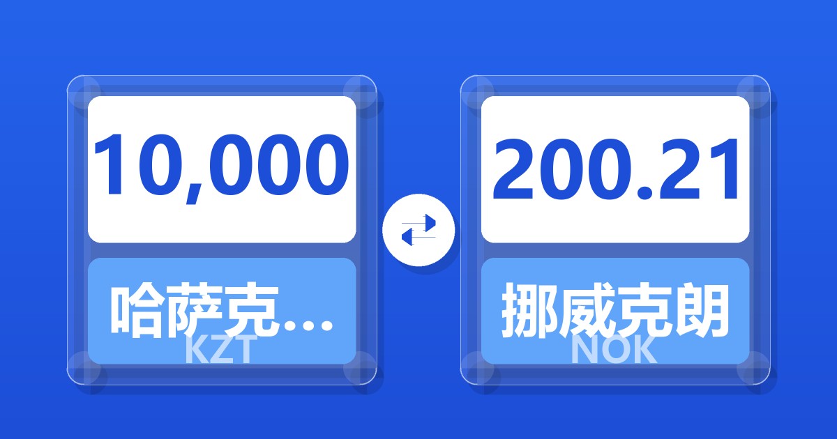 10,000哈萨克斯坦坚戈兑挪威克朗
