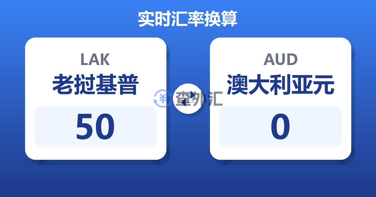 50老挝基普兑澳大利亚元
